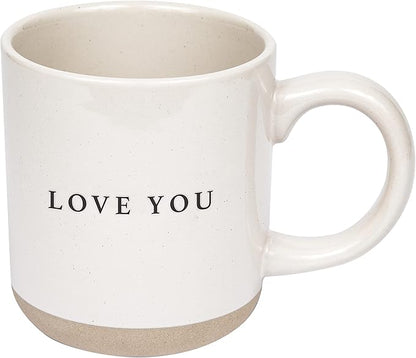 Sweet Water Decor Love You Stoneware Coffee Mugs - 14Oz Coffee Mugs for Hot & Cold Drinks - Cute Mugs Dishwasher & Microwave Safe - Valentines Gift Espresso Mugs - Ideal for Coffee & Tea Lovers