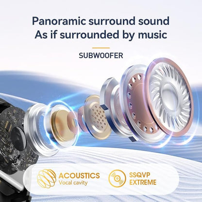 Sleep Earbuds Bluetooth in Ear Light-Weight Headphones, Mini Invisible Earplugs Small Design for Side Sleepers, 58H Playtime with Charging Case, Clear Calls& Noise Block, Off White