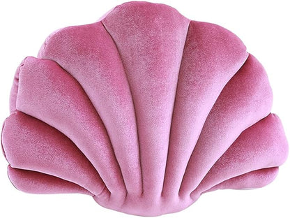 Patty Both Seashell Decorative Pillow Velvet Seashell Throw Pillow, Sea Shell Shaped Throw Pillow Decorative Pillows for Bed Couch Home Office Decor (Hot Pink, Small(12.8 * 10in 0.3kg))