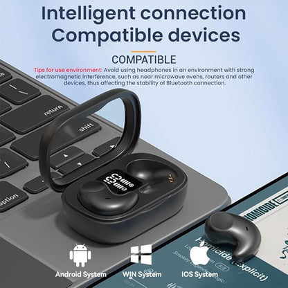 Sleep Earbuds Bluetooth in Ear Light-Weight Headphones, Mini Invisible Earplugs Small Design for Side Sleepers, 58H Playtime with Charging Case, Clear Calls& Noise Block-Black