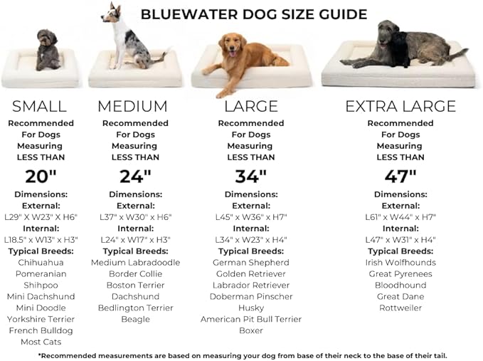 Luxury Boucle Orthopedic Memory Foam Dog Bed with Waterproof Liner and Machine Washable Cover with YKK Zippers (Large, 45" L x 36" W x 7" Th, Ocean Blue)