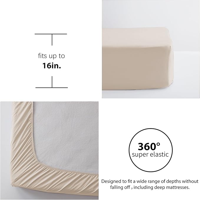 Anluoer Queen Boho Comforter Set 7 Piece with Tassel Lightweight Soft Fringe Bedding Sets with 1 Comforter, 2 PillowShams, 2 Pillowcases, 1 Flat Sheet, 1 Fitted Sheet in Beige