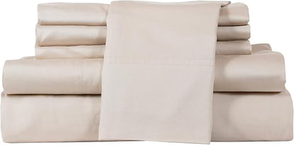 Therapedic 100% Egyptian Cotton King 6-Piece Sheet Set – Naturally Cooling & Breathable Sateen, Preshrunk Garment Wash, 16" Deep Pocket Fitted Sheet, Bonus Pillowcases, Soft & Durable - Fog