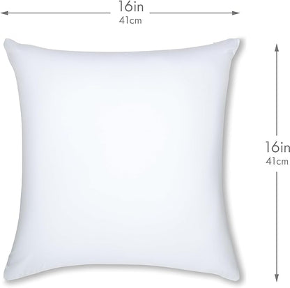 PILLOWY 16" x 16" Throw Pillow - White: 1 PCS Luxurious Premium Microbead Pillow with 85/15 Nylon/Spandex Fabric. Forever Fluffy, Outstanding Beauty & Support. Silky, Soft & Beyond Comfortable