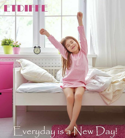 ETDIFFE Pink Comforter Set Twin/Twin XL Size, 2pc Aesthetic Modern Bedding Set - Soft & Lightweight All Season Extra Long Microfiber Down Alternative Bed Comforter with 1 Pillow Sham for Women