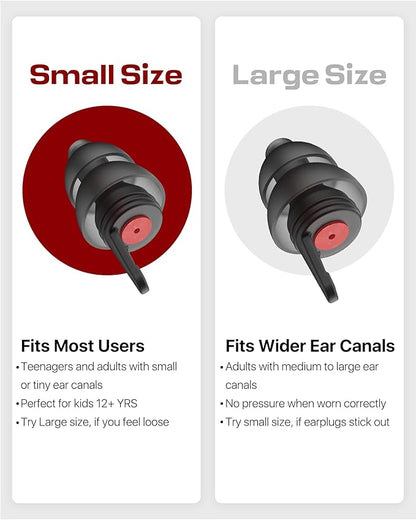 Motorcycle Ear Plugs 2Pairs, Wind Noise Reduction & Prevent Hearing Damage, Comfort Reusable Earplugs for Motorsports, Touring, Racing, Riding, 2 Sizes Fit All Ear-Canal, 25dB Noise-Reduction Earbuds