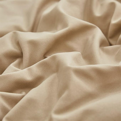 CLOTHKNOW Taupe Ruffles King Size Comforter Set 3Pcs Farmhouse Bedding Comforter Sets Champagne Comforter Light Brown Comforter with 2 x Pillow Cases