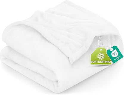 Utopia Bedding Fleece Blanket Twin Size White (60x80 Inches) Ultra Soft Warm Lightweight Microfiber Breathable Anti-Static Cozy Winter Bed Blanket, All-Season Home Decor Gift for Men & Women
