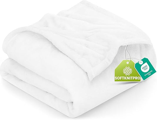 Utopia Bedding Fleece Blanket Twin Size White (60x80 Inches) Ultra Soft Warm Lightweight Microfiber Breathable Anti-Static Cozy Winter Bed Blanket, All-Season Home Decor Gift for Men & Women