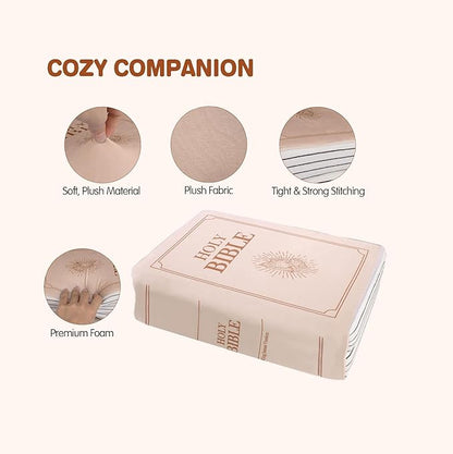 Bible Pillow Book Plush That Opens, for Teens Adults Christian Gifts, Cozy Faith Bible Pillow (Green)