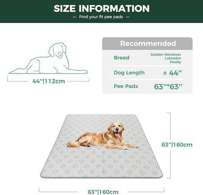 FXW Washable Pee Pads for Dogs, Puppy Pads with Super Absorbent, Specifically Designed for FXW Rollick/Homeplus 24inch 8 Panels Dog Playpen, 63" Square, Khaki, 2 Packs