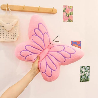 Butterfly Pillow Cute Butterfly Decorative Throw Pillows Cushion 16 x 12 inch for Women Room Home Garden Sofa Couch Pink