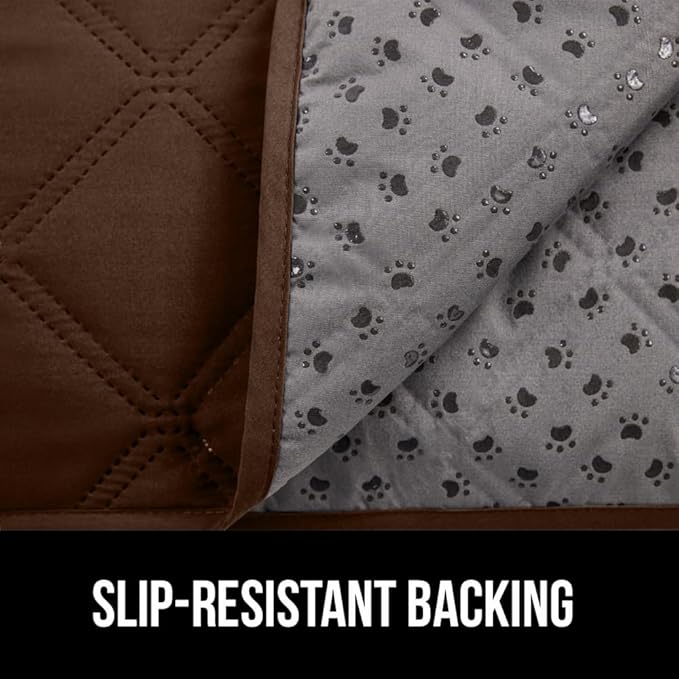 GORILLA GRIP Waterproof Bed Cover for Dogs, 102x82, Gripped Slip Resistant Backing, Leak Proof Washable Dog Blanket Covers Sofa, Couch, Sectional, Crate, Car, RV Seats, Pet Puppy Essentials, Brown