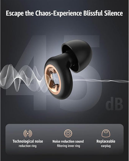 Sleeping Ear Plugs: 45DB Noise Cancelling Ultra-Comfy Reusable Ear Plug- Silicone Hearing Protection for Concerts & Travel & Snoring-Silicone Hearing Protection Earbuds with 8 Eartips