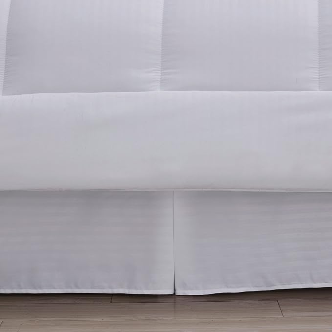Sweet Home Collection 8 Piece Comforter Set Bag with Dobby Stripe Design, Bed Fitted, 1 Flat Sheet, 2 Pillowcases, 2 Shams, King White (Pack of 3)