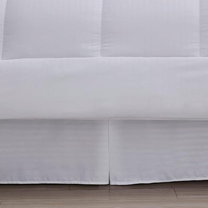 Sweet Home Collection 6 Piece Bed in a Bag with Dobby Stripe Comforter, Sheet Skirt, and Sham Set, Twin, White, 6, Case Pack (Pack of 4, 24 Count Total)