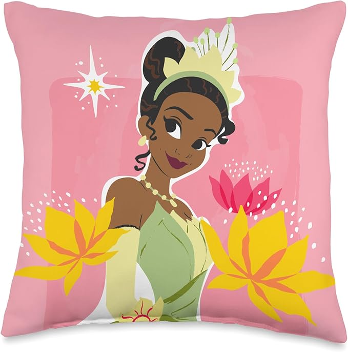 Disney Princess Tiana Pink Throw Pillow