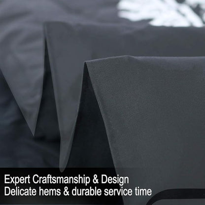 uxcell 3-Piece Bohemian Black Comforter Sets - 3D Printed Bohemia Themed - All-Season Down Quilted Duvet - Reversible Design - Includes 1 Comforter, 2 Pillow Cases King