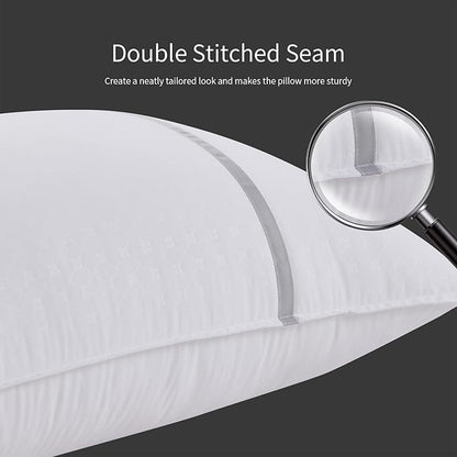 Bed Pillows Standard Size Set of 2, Firm Hotel Pillows for Sleeping, Cooling Pillows for Side & Back Sleepers, Down Alternative Filling, 20 x 26 Inches