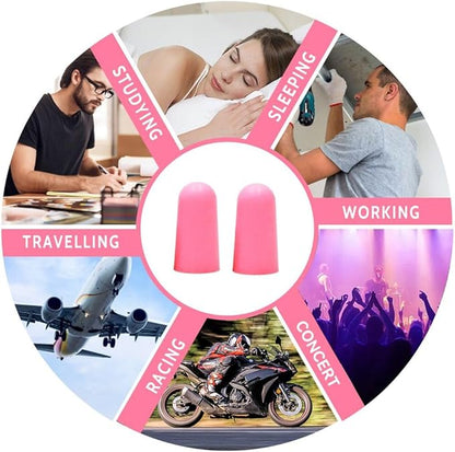 LYSIAN Ultra Soft Foam Ear Plugs for Sleep Noise Reduction -38dB Noise Cancelling Earplugs for Sleeping, Snoring, Shooting, Travel, Women-60 Pairs-Pink Color