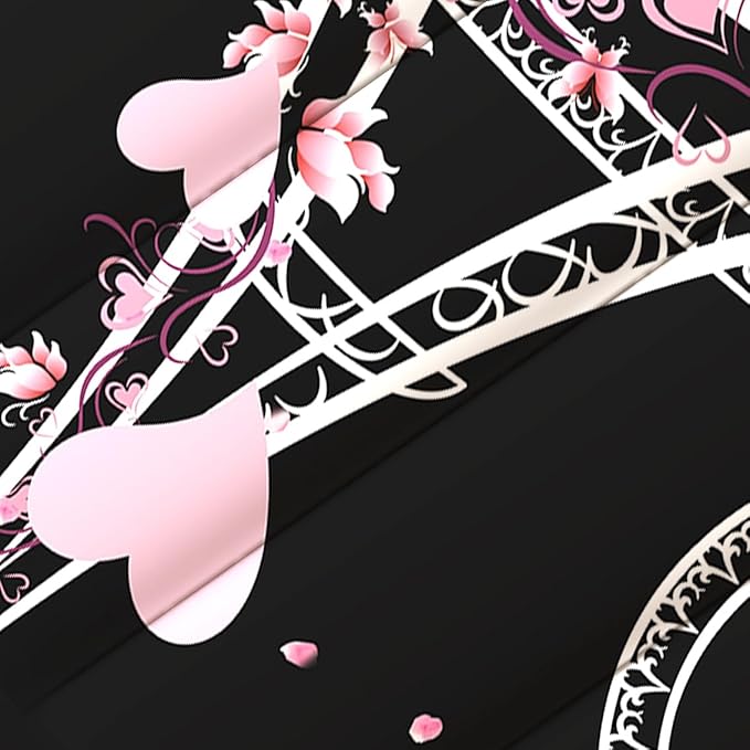 Paris Eiffel Tower Theme Comforter Set, 3D Black Pink Pattern for Kids Teens Adults,Decorative Bedding Comforter Sets with 2 Pillow Shams, Full Size