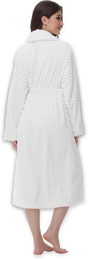 Yurhap Premium Robes for Women - Super Soft Cozy Fleece Womens Robe Plush Long Bathrobe