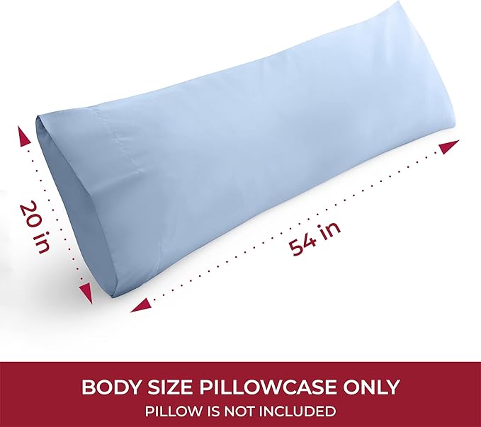 Mellanni Pillow Case - 1 PC Iconic Collection Pillowcases - Hotel Luxury, Extra Soft, Cooling Pillow Cover - Envelope Closure - Wrinkle, Fade, Stain Resistant (Body 20" x 54", Blue Hydrangea)