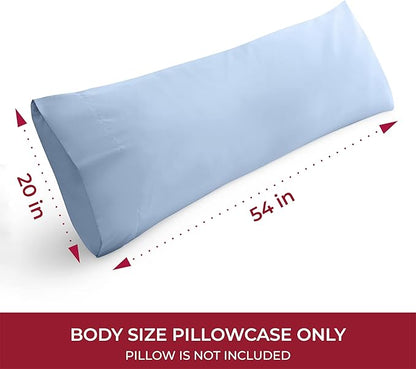 Mellanni Pillow Case - 1 PC Iconic Collection Pillowcases - Hotel Luxury, Extra Soft, Cooling Pillow Cover - Envelope Closure - Wrinkle, Fade, Stain Resistant (Body 20" x 54", Blue Hydrangea)