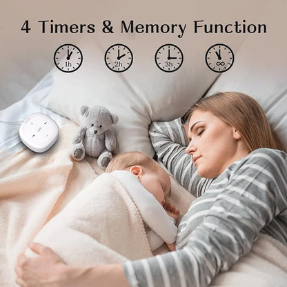White Noise Sound Machine with 30 Soothing Sounds Brown Noise Sound Machines for Sleep Office Privacy Bedroom 36 Adjustable Volume 4 Timers Memory Function Sleep Sound Machine Adult Elderly Baby Care