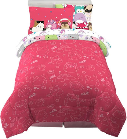 Franco Squishmallows Bedding Super Soft Comforter and Sheet Set with Sham, 5 Piece Twin Size