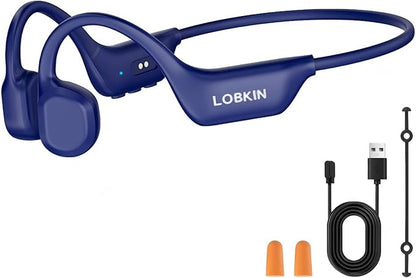 LOBKIN Bone Conduction Headphones - Open Ear Headphones Wireless Bluetooth 6.0 with Mic, 10H Playtime, IPX6, Sweat Resistant, Lightweight Sports Headphone for Running, Cycling, Gym, Outdoor, Blue