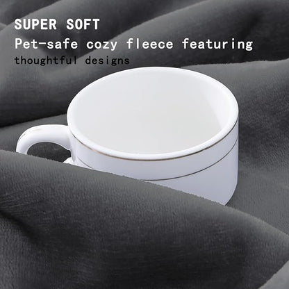 Smiry Waterproof Dog Bed Blanket, Leakproof Pet Throw Blanket for Bed Couch Sofa, Reversible Sherpa Fleece Furniture Protector Cover for Small Medium Large Dogs Cats (Dark Grey, 32x40 inches)
