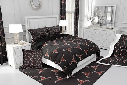 Erosebridal Bull Skull Comforter Set Full Ethnic Bohemian Bedding for Men Boys | Tribal Steer Skull Wildlife Aztec Bedroom Decor Farmhouse Cabin Lodge Duvet Insert with 2 Pillow Cases,Black Red