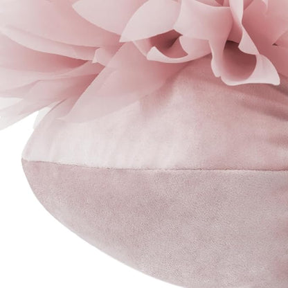 Handmade 3D Flower Throw Pillow Pink Decorative Daisy Floral Accent Pillow Cute Round Velvet Cushion for Bed Couch Car Chair Bedroom Living Room Boho Farmhouse Home Decor 12Inch Rose Gold