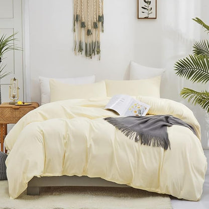 KAREVER Ivory Comforter Set Off White Bedding Set Beige Comforter Set Men Breathable Ivory Bedding Set Women Soft Off White Ivory Bedding Comforter Set, Cal King (104" X 96" )