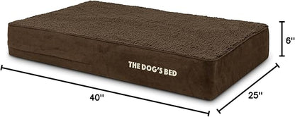 The Dog’s Bed Orthopedic Memory Foam Dog Bed Mattress, Plush Fabric, Brown Plush, L, 6-Inch