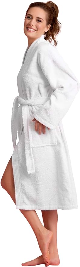 Soft Touch Linen Women's Robe Terry Cotton Cloth- Kimono Style- Thick, Breathable & Comfortable- Lightweight & Absorbent