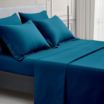 Maple&Stone Queen Size Comforter Set 7 Pieces Bed in a Bag - Down Alternative Bed Set with Sheets, Pillowcases & Shams, Soft Reversible Duvet Insert for Queen Bed, Teal