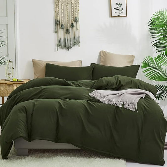 CLOTHKNOW Army Green California King Comforter Set Dark Green Bedding Comforter Sets Soft Hunter Comforter with 2 x Pillow Cases