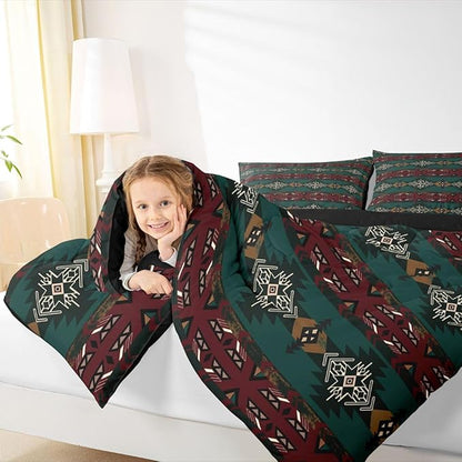 Erosebridal Western Boho Queen Comforter Set, Aztec Quilt, Ethnic Tribal Arrow Bedding Set, Southwestern Decor