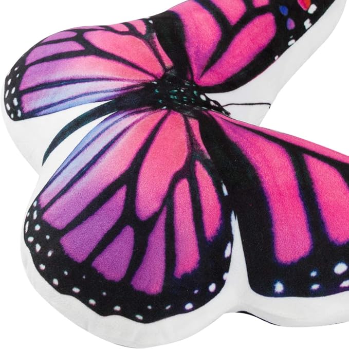 JWH Colorful 3D Butterfly Pillow Decorative Animal Throw Pillow Print Accent Pillow Stuffed Cushion for Bed Bedroom Couch Bedroom 13x18 Inch Purple Red
