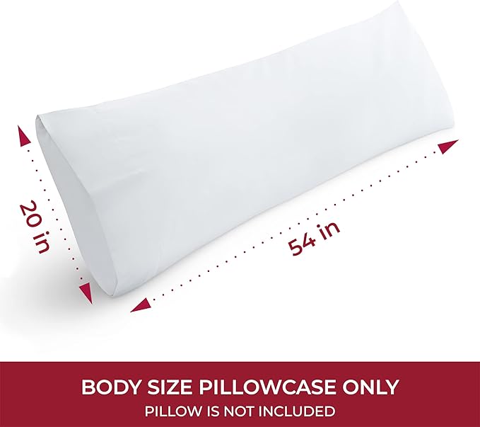 Mellanni Pillow Case - 1 PC Iconic Collection Pillowcases - Hotel Luxury, Extra Soft, Cooling Pillow Cover - Envelope Closure - Wrinkle, Fade, Stain Resistant (Body 20" x 54", White)