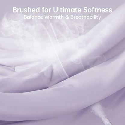 MUXHOMO Full Comforter Sets, All Season Ultra Soft Down Alternative Bedding - 3 Piece Lightweight Bed Set Includes 1 Comforter (82"x86") and 2 Pillow Shams (20"x26"), Lavender
