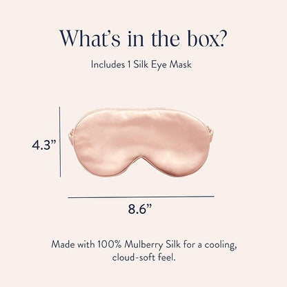 Brooklinen Silk Eye Mask for Sleeping – Blush Pink, 100% Mulberry Silk Sleep Mask with Soft Elastic Strap, Machine Washable, Breathable & Cool-to-The-Touch – Ideal for Sleeping & Traveling