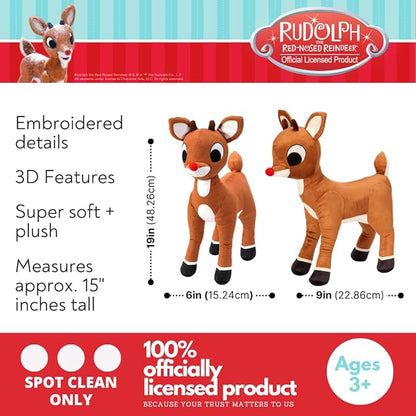 Franco Rudolph The Red Nose Reindeer Kids Holiday & Christmas Bedding Super Soft Plush Cuddle Pillow Buddy, One Size, (Officially Licensed Product)
