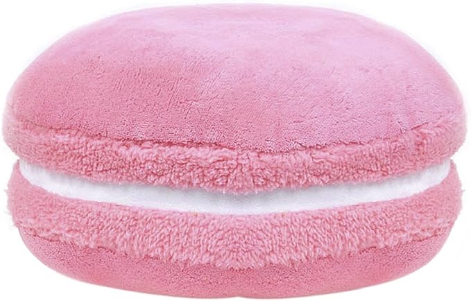 ChezMax Macaron Pillow Plush Back Bolster Cushion Microbead Throw Pillow Case Round Seat Cushion Home Decor Pillow for Sofa Bedroom Office Dormitory Car 14.5" Pink