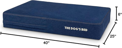 The Dog’s Bed Orthopedic Memory Foam Dog Bed Mattress, Oxford Fabric, Real Blue Denim, L, 6-Inch