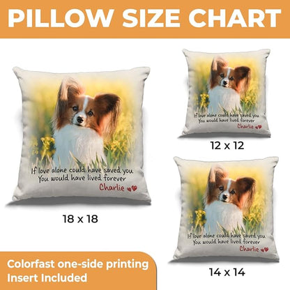 Pawfect House Personalized Pet Memorial Pillow (Insert Included), Cat Loss Sympathy Gift, Custom Photo in Loving Memory Pillow, Pet Loss Bereavement Gifts, Dog Memorial Gifts for Loss of Dog