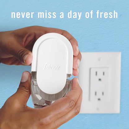 Febreze Plug-In Air Freshener, Odor-Fighting Scented Oil Starter Kit, Air Fresheners for Home, Bathroom and Kitchen, Long Lasting for Strong Odors, Gain Original Scent, Warmer + 2 Refill, Multicolor