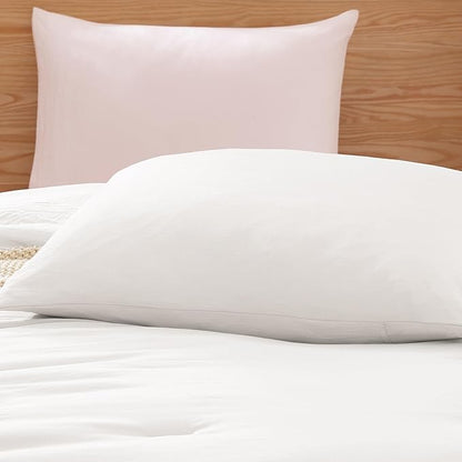 WRENSONGE Twin/Twin XL Comforter Set for Girls Boys Teens, 1 White Comforter & 1 Pillow Sham, Soft Lightweight Kids Comforter Sets for All Seasons Dorm Bedding